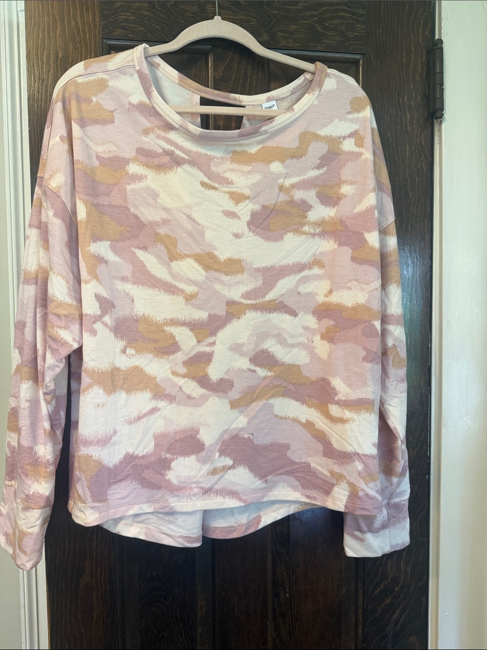 Old Navy Active Pink & Cream Camo Long Sleeve Top